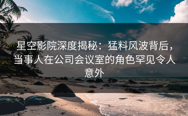 星空影院深度揭秘：猛料风波背后，当事人在公司会议室的角色罕见令人意外