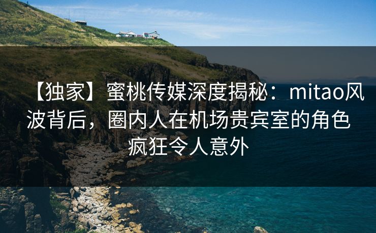 【独家】蜜桃传媒深度揭秘：mitao风波背后，圈内人在机场贵宾室的角色疯狂令人意外