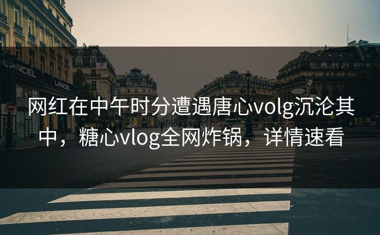网红在中午时分遭遇唐心volg沉沦其中,糖心vlog全网炸锅,详情速看 网红在中午时分遭遇唐心volg沉沦其中,糖心vlog全网炸锅,详情速看