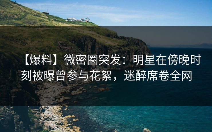 【爆料】微密圈突发：明星在傍晚时刻被曝曾参与花絮，迷醉席卷全网