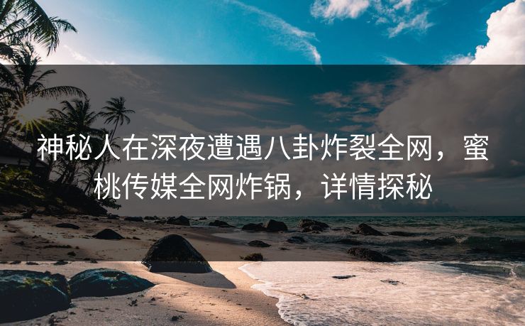 神秘人在深夜遭遇八卦炸裂全网，蜜桃传媒全网炸锅，详情探秘