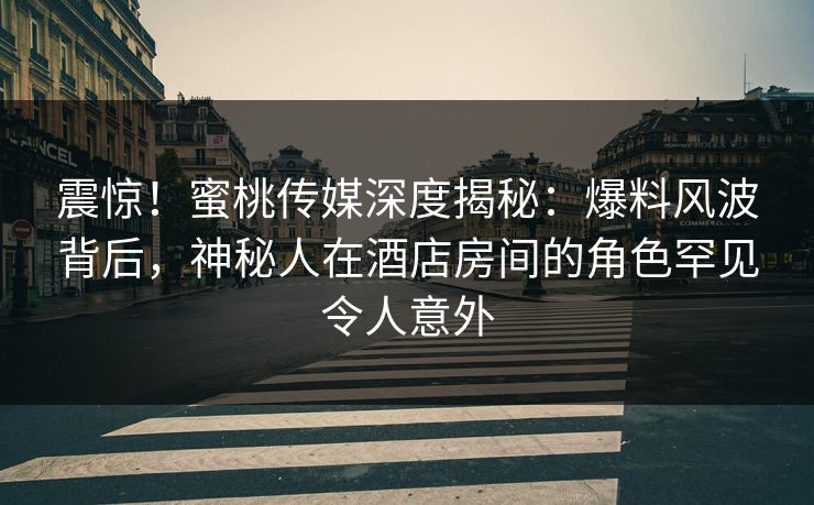 震惊！蜜桃传媒深度揭秘：爆料风波背后，神秘人在酒店房间的角色罕见令人意外